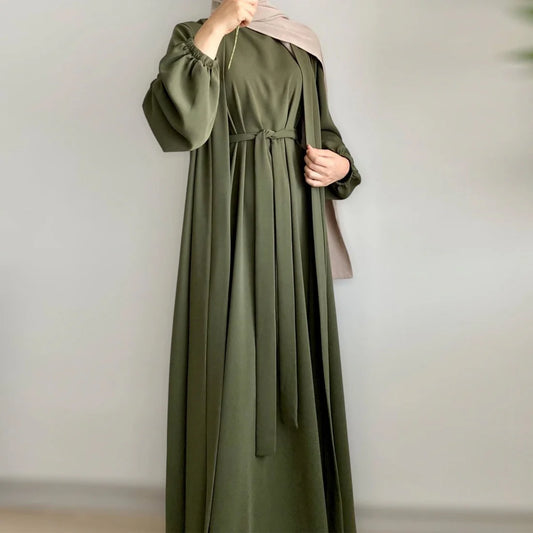 Nour Elegant 4-Piece Abaya Set with Hijab